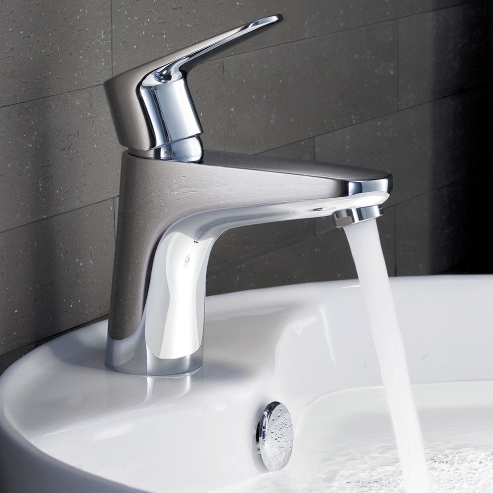 Fresca Diveria Single Hole Mount Bathroom Vanity Faucet, Chrome
