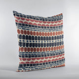 Plutus Red Blue Harmony Border Luxury Throw Pillow, 26"x26"