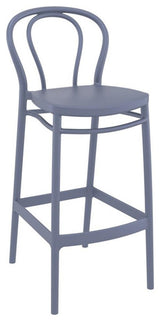 Compamia Victor Contemporary Resin Outdoor Bar Stool in Dark Gray