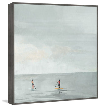 "Paddle Boarding Fun" Floater Framed Painting Print on Canvas, 48"x48"