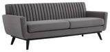 Engage Channel Tufted Performance Velvet Sofa Gray