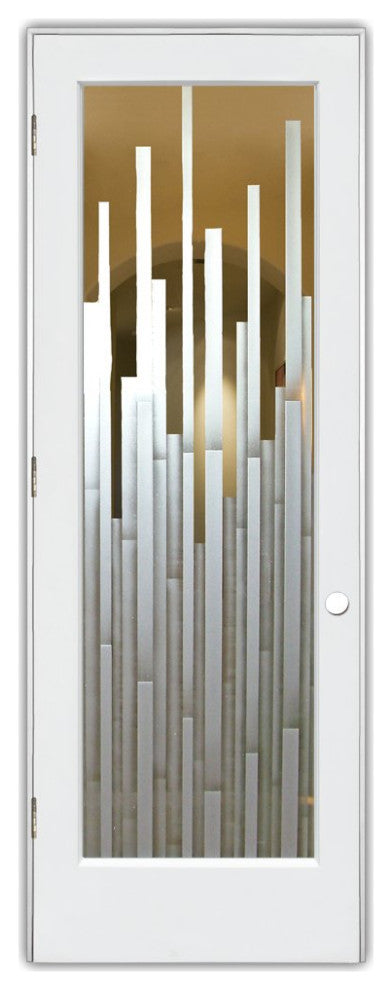 Interior Prehung Door or Interior Slab Door - Mosaics - Primed - 30" x 96" -...