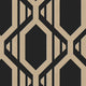 Large-Scale Geometric Wallpaper, Semi-Reflective Black and Gold, 1 Bolt
