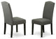 Encinal Parson Chair, Black Leg And Fabric-Dark Gotham Grey Color Set of 2