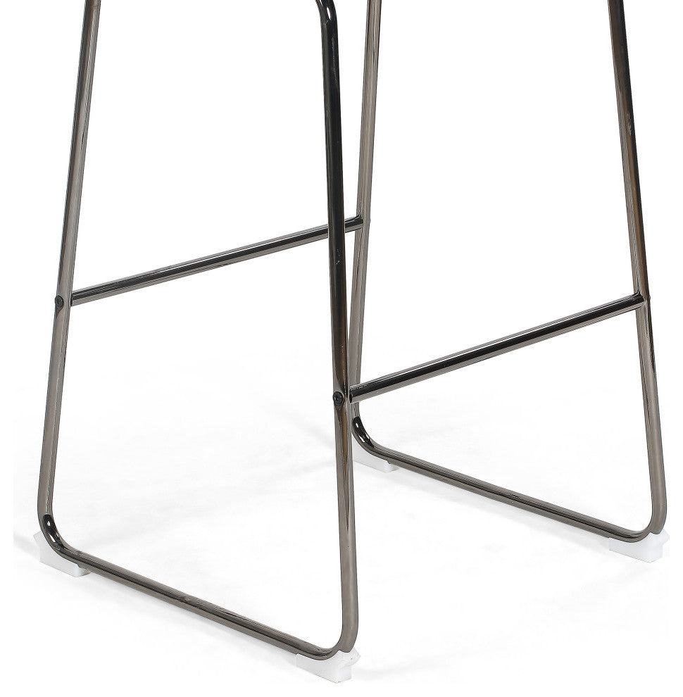 Antonia Modern Microfiber Bar Stool, Slate/Black, Slate/Black