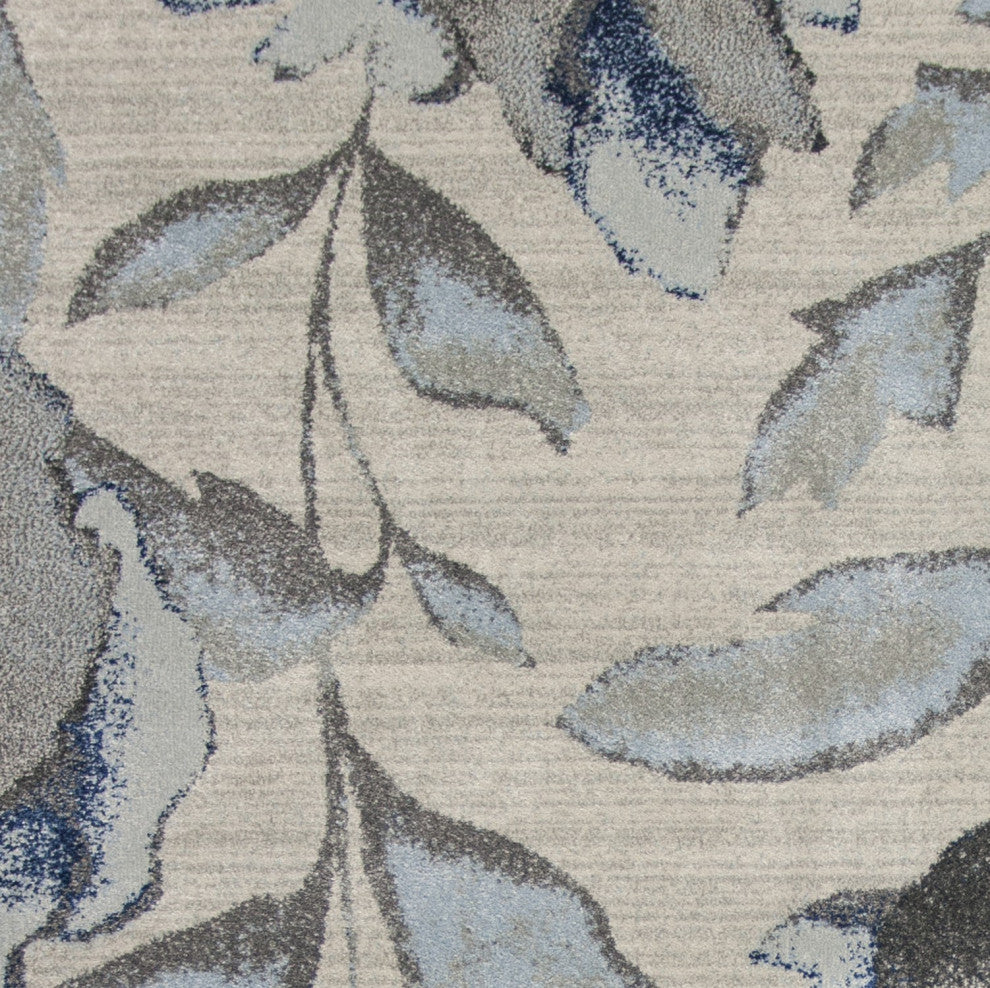 HomeRoots 7' x 10' Polypropylene Grey or Blue Area Rug