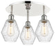 Cindyrella-3 Light 18" Flush Mount-Polished Nickel, Seedy Glass Shade
