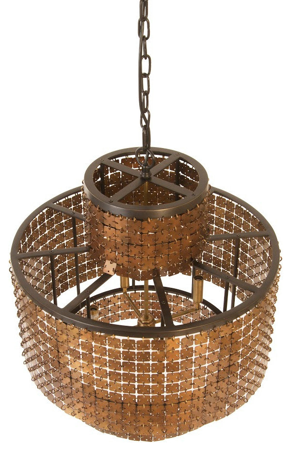 Armor Chandelier, Brass