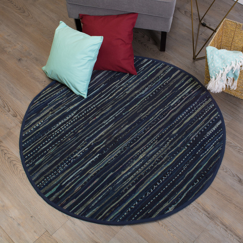 DII Rag Rug Nautical Blue 36" Round