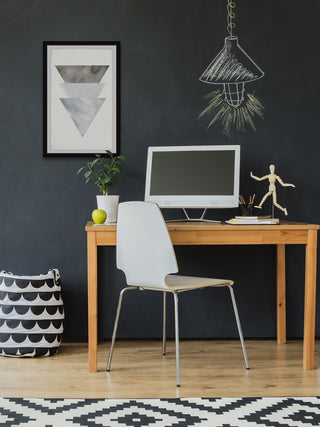 "Grayed Triangles" Framed Painting Print, 24"x36"