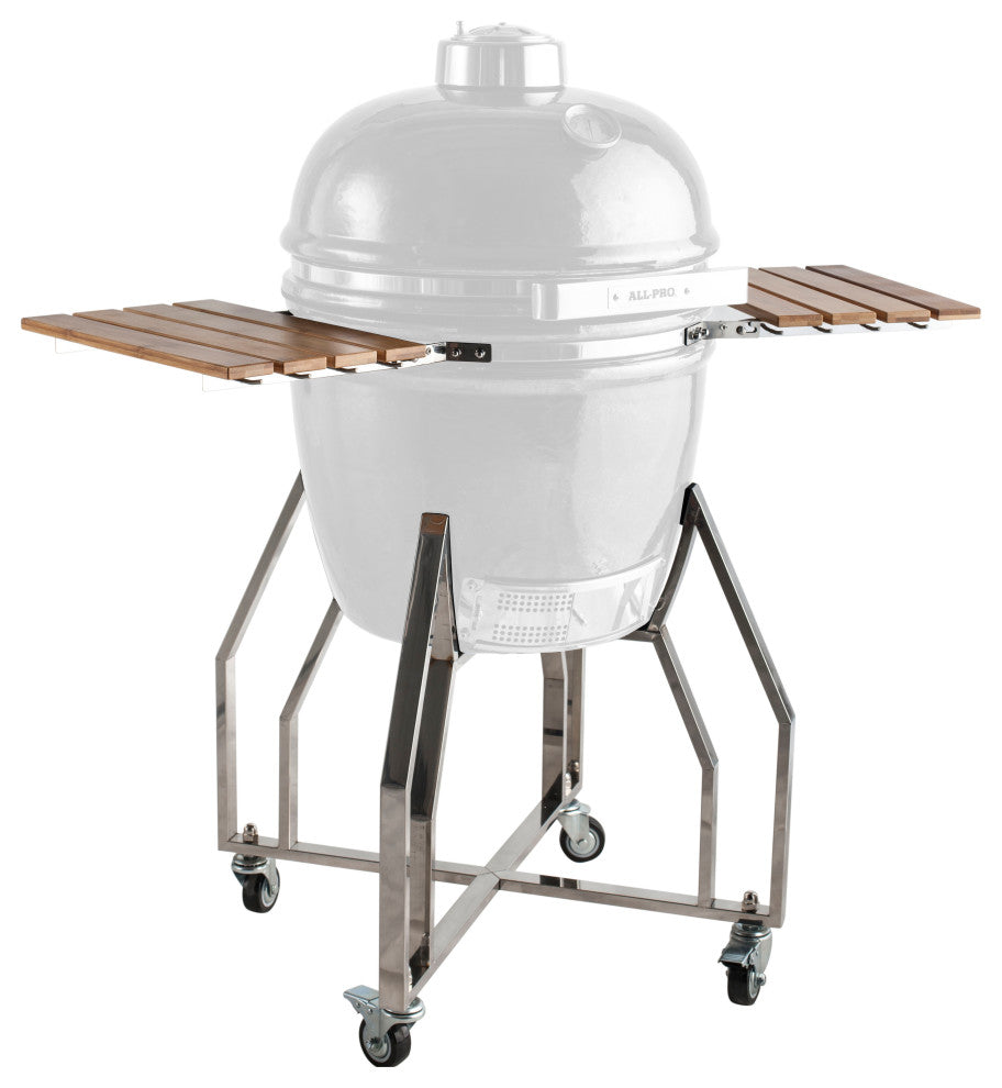 All Pro KGA1910 Stainless Steel Cart with Side Shelves, 19"