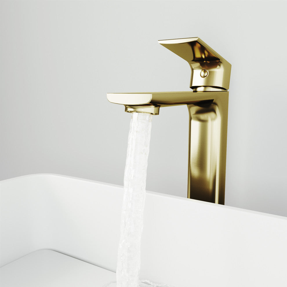 VIGO Norfolk 11" H Single Handle Single Hole Bathroom Vessel Faucet, Matte Brushed Gold
