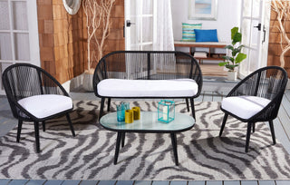 Safavieh Outdoor Halcott 4 Piece Living Set Grey / White