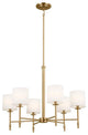 Ali 6 Light Chandelier, Brushed Natural Brass