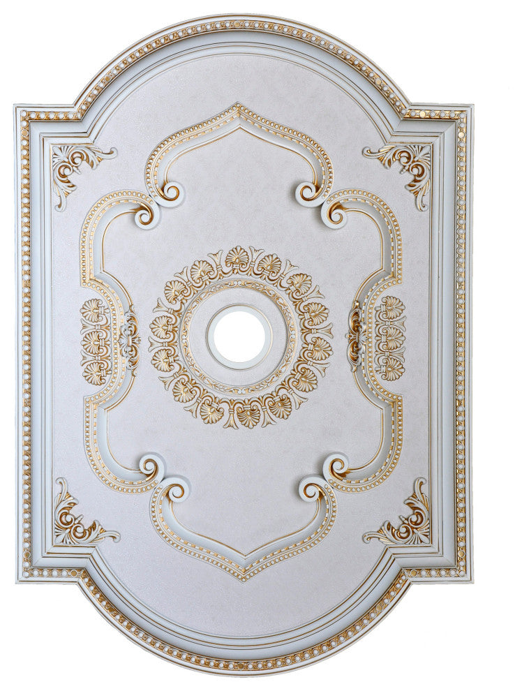 Artistry Lighting, Rectangular 51" x 36" White Ceiling Medallion, (Art0913-F1-201)