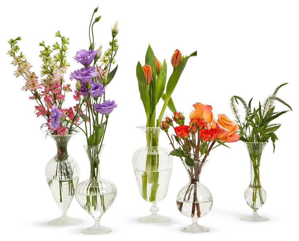 Two's Company Verre Fluted Glass Vases, Set of 5