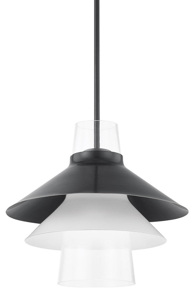 Jessy 1-Light Large Pendant, Old Bronze, Clear