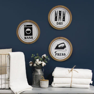 HomeRoots Wash Dry Press Wood Framed Wall Art