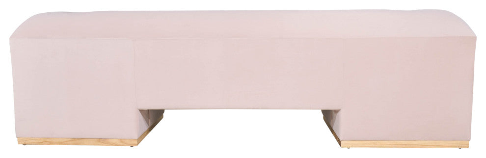 Modern Sofa - Oak Wood Base, Blush