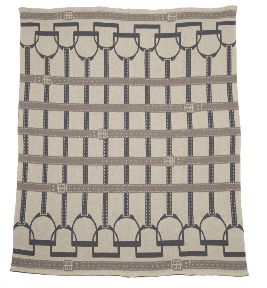 In2green Stirrup Eco Throw, Flax/Smoke/Hemp
