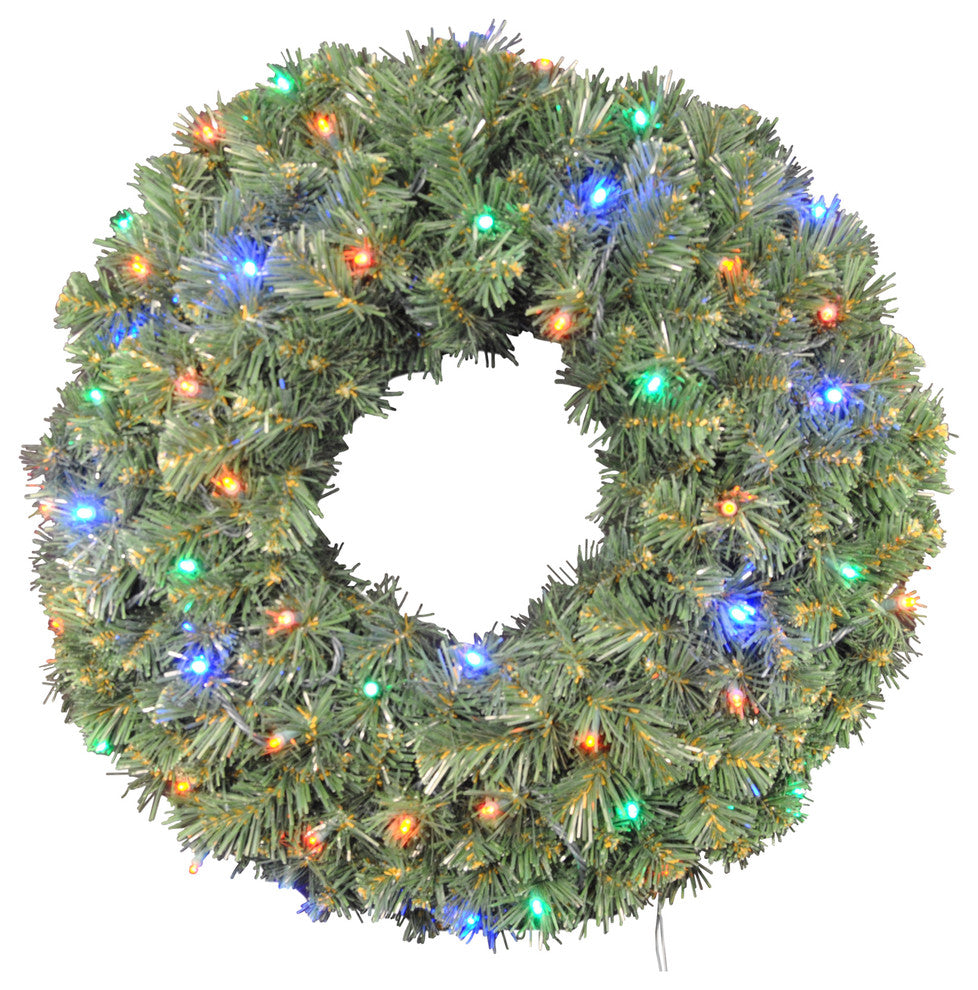3' Pre-Lit Battery Operated Multi-Color LED Sequoia Wreath