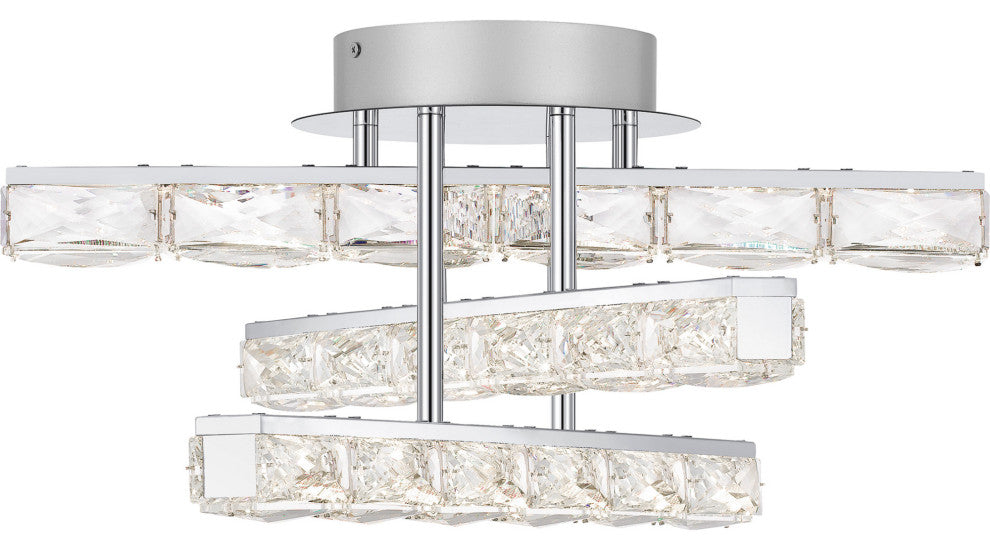 Quoizel PCCME1718 Comet 18"W LED Semi-flush Ceiling Fixture - Polished Chrome