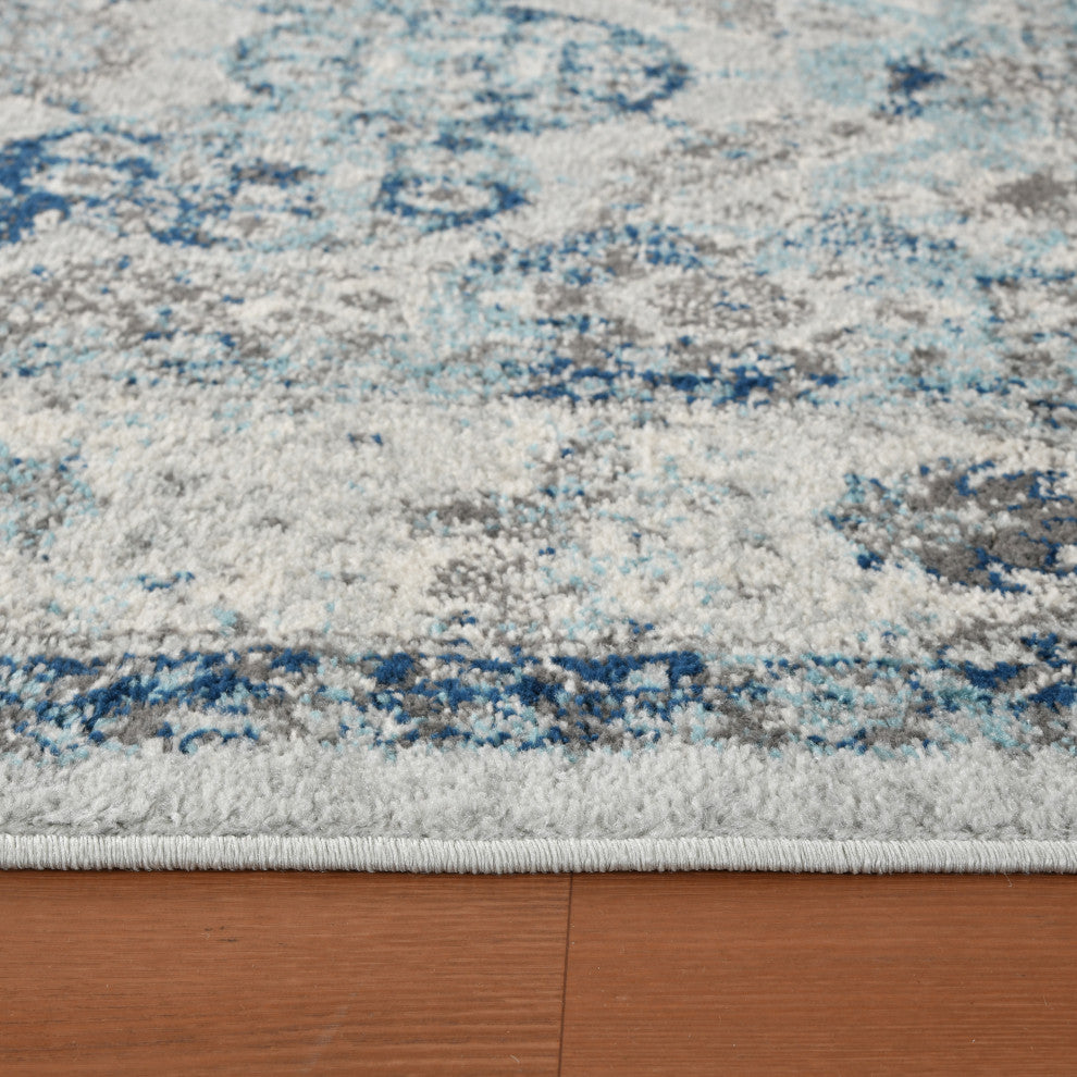 Alessana Loftus Gray Bordered Area Rug, 2'6"x10'3"
