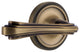 Classic Rose With Fleur Lever, Antique Brass, Privacy, Left-Handed