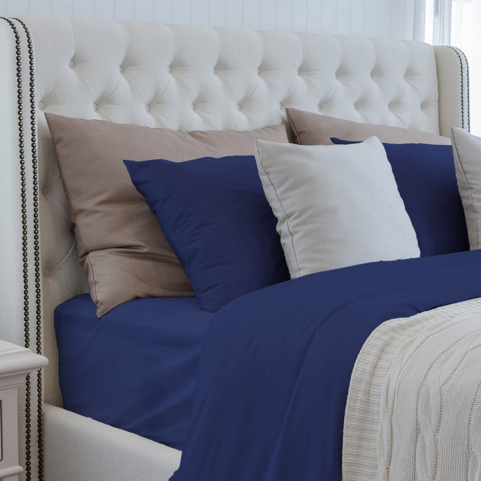 DTY Bedding Premium 4-Piece Sheet Set 100% Bamboo Viscose, Indigo, Queen