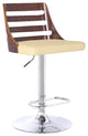 Armen Living Storm Mid-Century Faux Leather Bar Stool in Cream