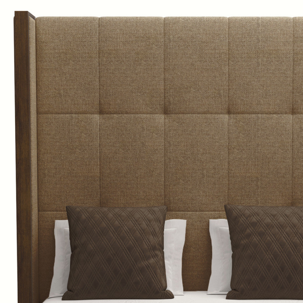 Nativa Interiors Irenne Tufted Bed, Brown, Queen, High 87"