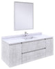 Fresca Formosa Modern 54" Rustic White Wall Hung Single Sink Vanity Set
