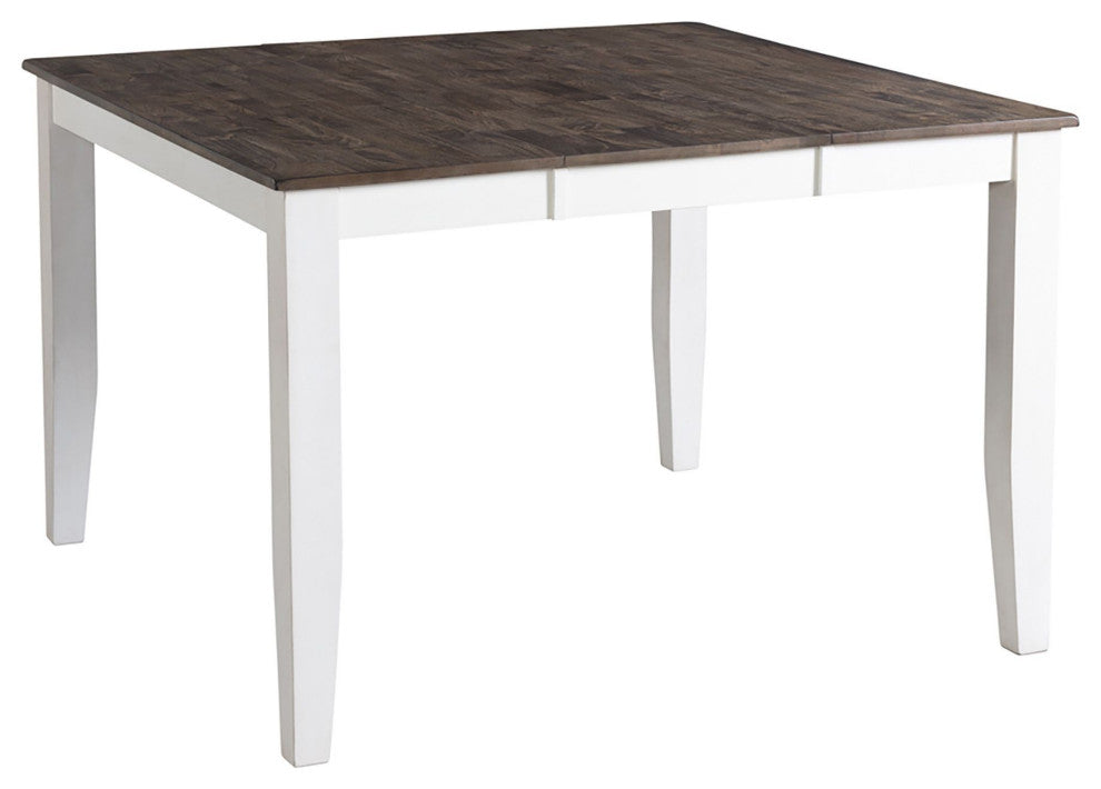 Kona 54" Gathering Table With Butterfly Leaf, Gray and White