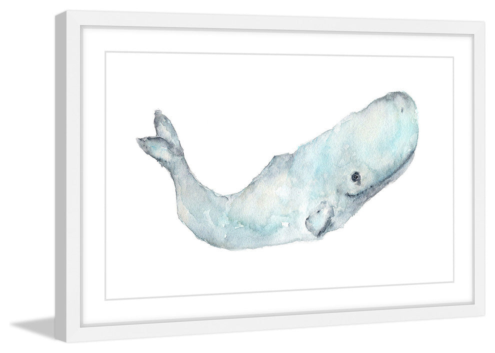 Marmont Hill, "Sperm Whale" by Thimble Sparrow Framed Painting Print, 24x16
