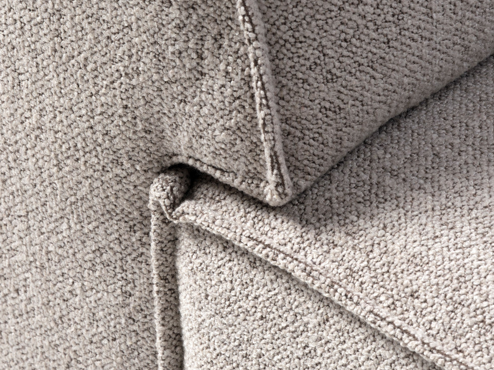 Deep Seat Modular Small Chaise Sectional, 2 Piece, Taupe Boucle, Right