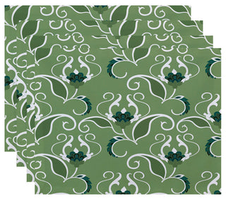West Indies, Floral Print Placemat, Green