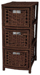 25" Natural Fiber Occasional Chest of Drawers, Mocha
