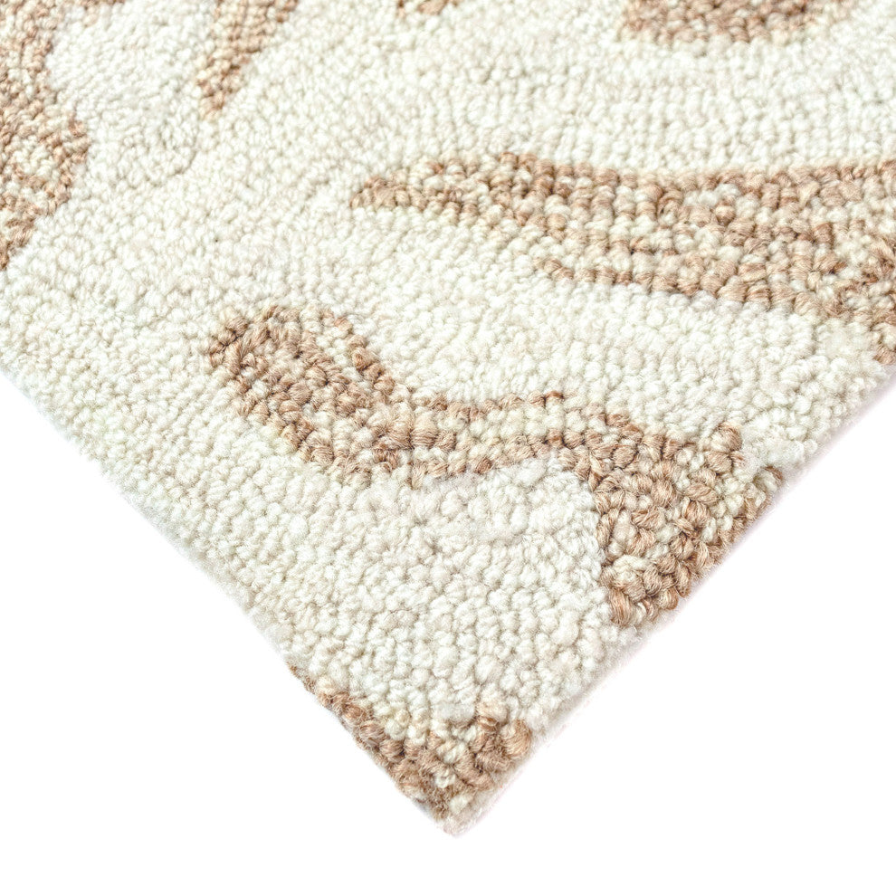 Capri Coral Border Indoor/Outdoor Rug, Neutral, 2'x5'