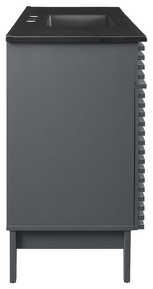 Render 48" Single Sink Bathroom Vanity, Gray Black