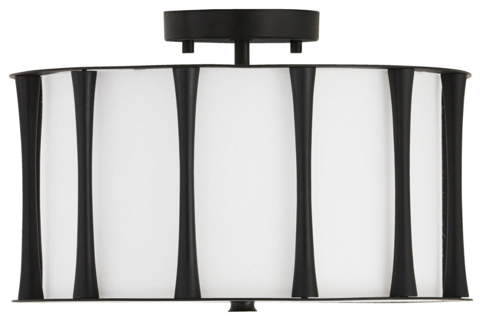 Capital Lighting 244631 Bodie 3 Light 15"W Semi-Flush Drum - Matte Black