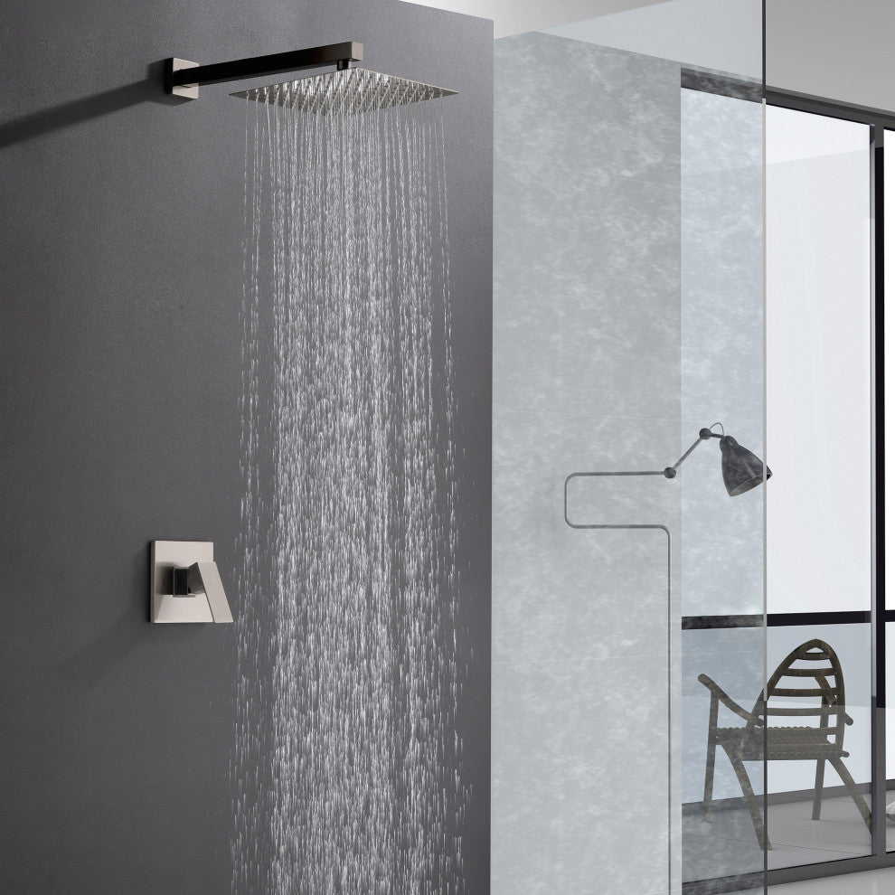 Givingtree Shower System, Bathroom 10 Inches Rain With Shower Set,Brushed Nickel