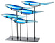 5 Blue Fish Handcrafted Art Glass Figurine