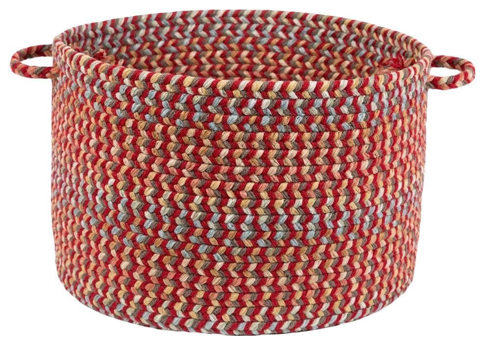 Rhody Rug Cypress Brilliant Red 18"X12" Basket