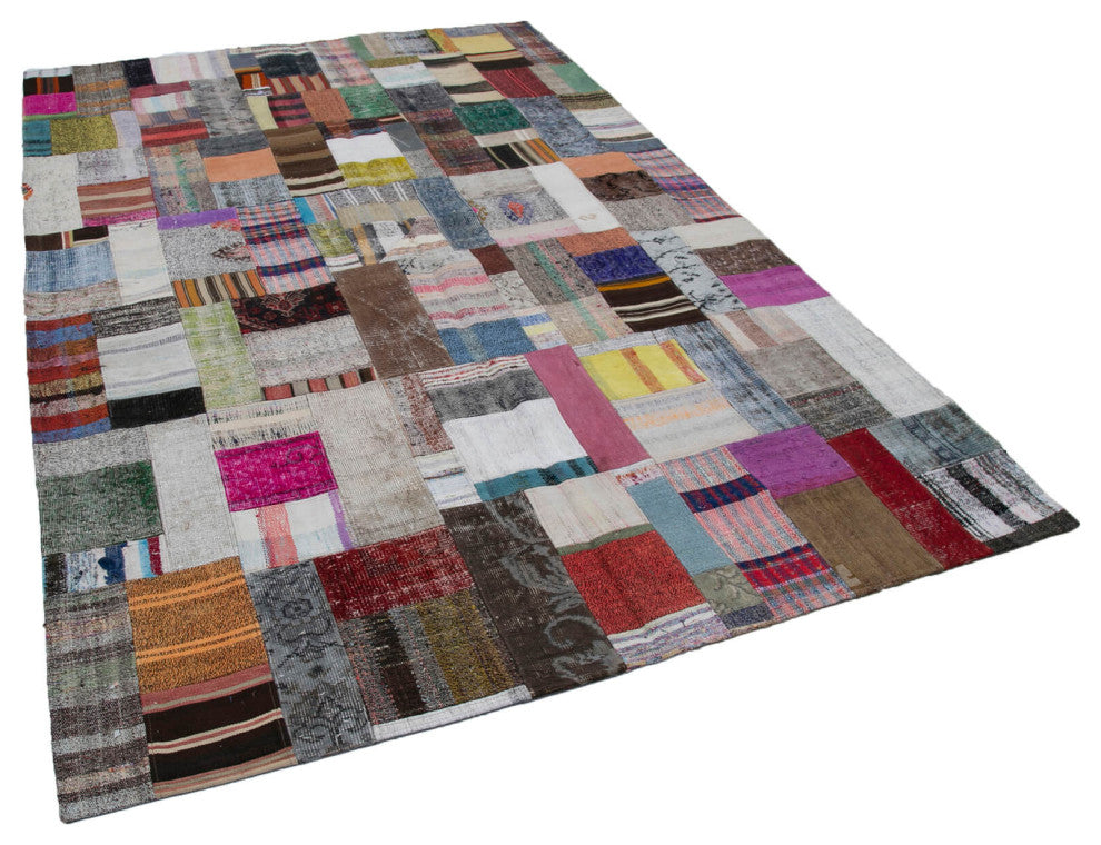 Rug N Carpet - Handmade Oriental 6' 7'' x 9' 10'' Vintage Patchwork Kilim Rug