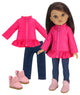 3 Pcs Winter Outfit with Boots for 14.5" Doll