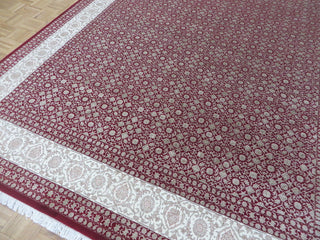 8'3x11'6 Handmade Red Fine Herati Tabriz Oriental Rug With Silk
