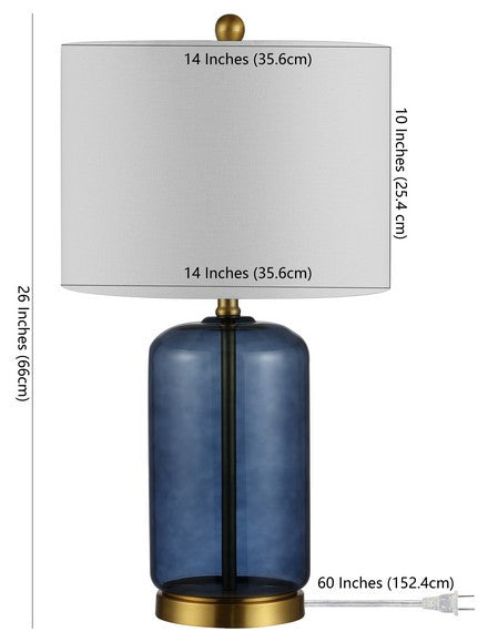 Safavieh Novah Glass Table Lamp Blue