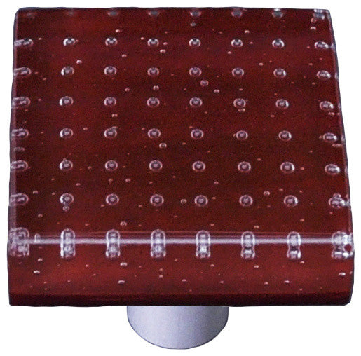 Bubbles Deep Red, Knob, Black Post