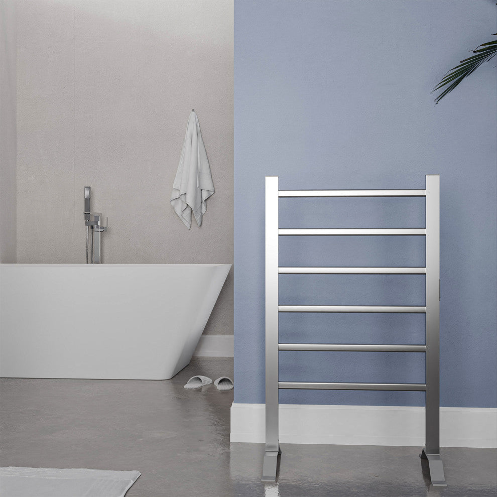 ANZZI Naples 6-Bar Aluminum Wall Mounted/Free Standing Electric Towel Warmer