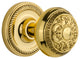 Rope Rosette Privacy Egg and Dart Door Knob, Polished Brass